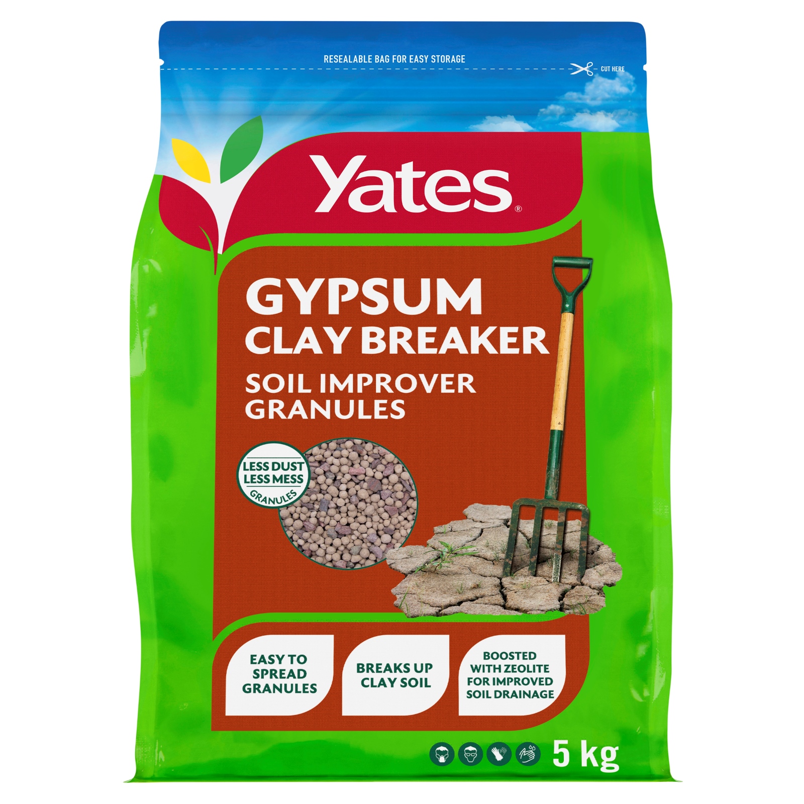 Yates 5kg Gypsum Clay Breaker Soil Improver Granules